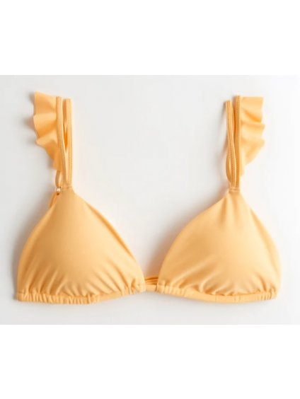 RUFFLE TRIANGLE BIKINI TOP žlutá