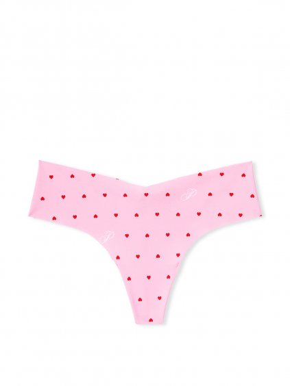 PINK Victoria's Secret bezešvá růžová no-show tanga se srdíčky
