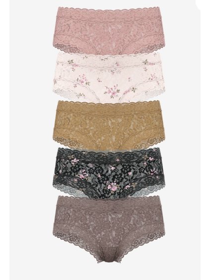 Victoria's Secret krajkové brazilky - balení 5 ks (dárkové balení)