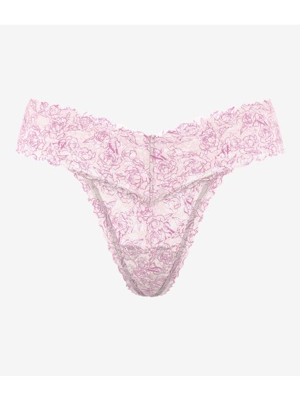 Victoria's Secret růžová krajková květovaná tanga