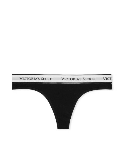 Victoria's Secret černá bavlněná tanga