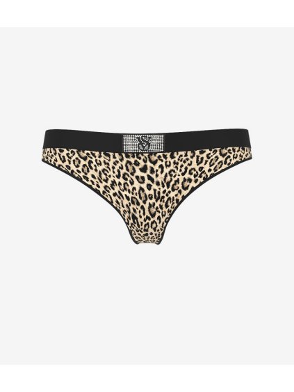 Victoria's Secret bavlněná tanga s kamínky se zvířecím vzorem