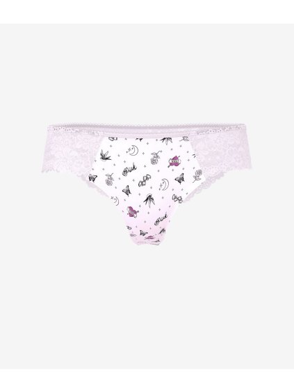 PINK Victoria's Secret růžová bezešvá no-show tanga s krajkou s potiskem