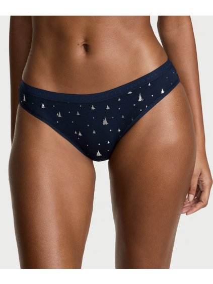 Victoria's Secret tmavě modré bavlněné bikini se stromečky