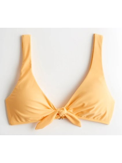 TIE FRONT SCOOP BIKINI TOP žlutá