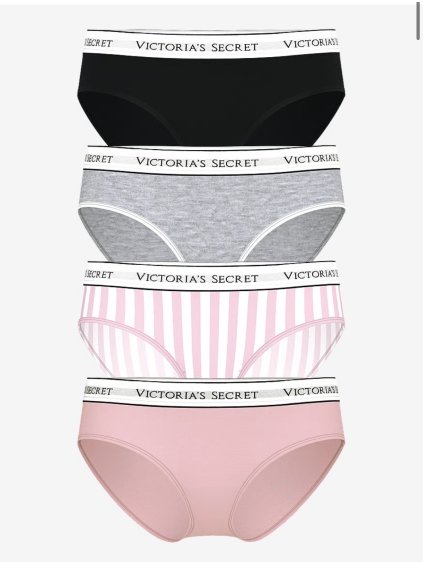 Victoria's Secret bavlněné bokovky - balení 4 ks (dárkové balení)