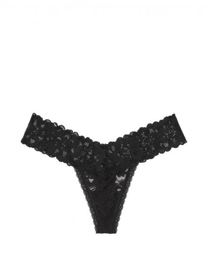 Victoria's Secret černá krajková tanga