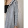 Šedý kardigan s kapucí