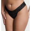 Victoria's Secret černá krajková tanga se třpytkami