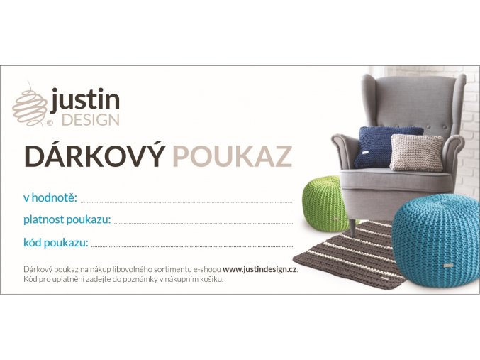 Dárkový poukaz Justin Design
