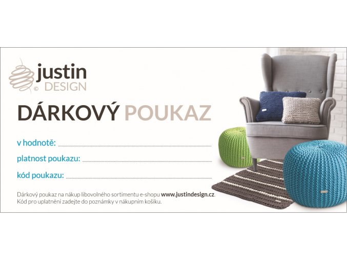 Dárkový poukaz Justin Design