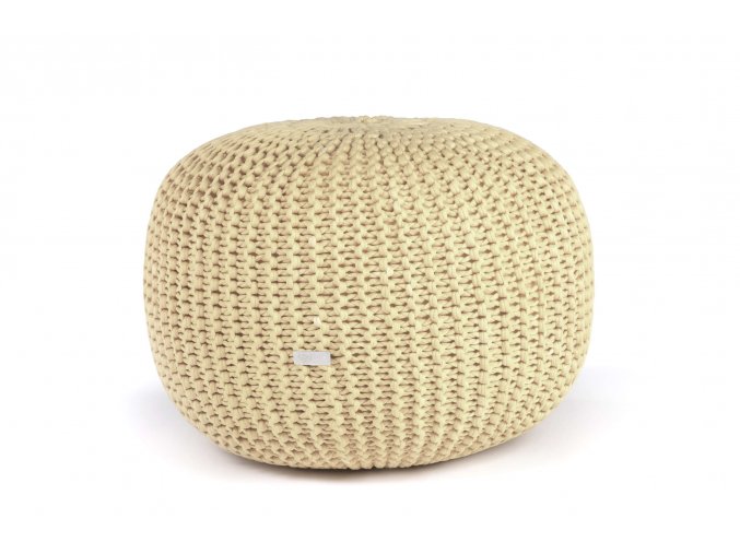 Pletený puf velký pískový