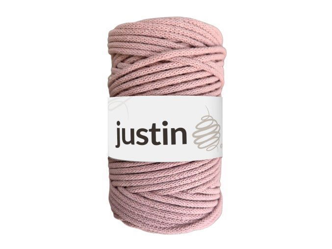 Bavlněné šňůry JUSTIN 5 mm světle růžová