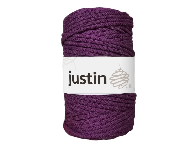 Bavlněné šňůry JUSTIN 5 mm baklažán