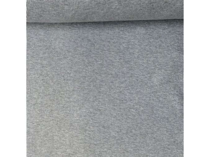 8131 Bavlněný náplet žebro šedý melír
