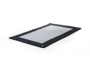 Háčkovaný koberec šedý s tmavým okrajem 80x120 cm