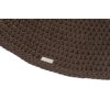 Háčkovaný koberec kulatý hnědý kávový 100 cm