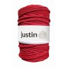 Bavlněné šňůry JUSTIN 5 mm červená se stříbrnou nitkou