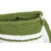 Háčkovaná crossbody kabelka Viktorie bílá se zelenou
