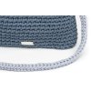 Háčkovaná crossbody kabelka Viktorie šedomodrá se světle šedou