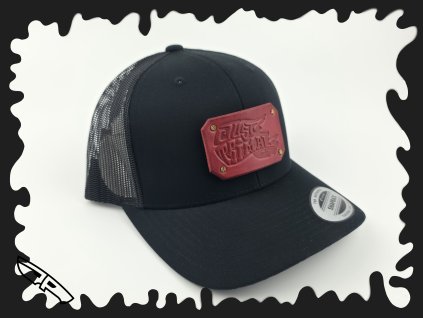 TRUCKER kšilt s koženým logem - OBDÉLNÍK RUDÁ