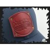 TRUCKER kšilt s koženým kruhovým logem - RED