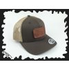 TRUCKER kšilt s koženým logem, OBDÉLNÍK BROWN
