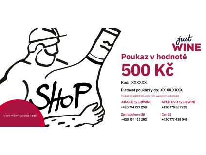 Dárkový poukaz na konzumaci a nákup v barech justWINE