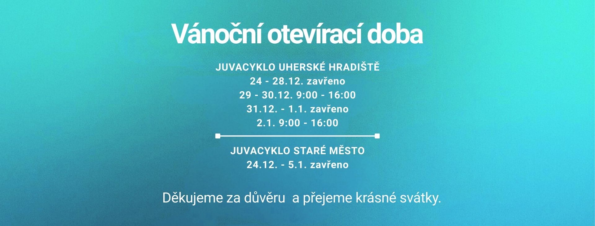 Vánoční otevírací doba