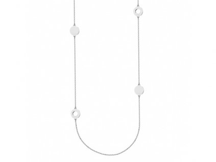 Jednoduchý stříbrný náhrdelník s kruhovým zdobením okolo - Meucci SLN012