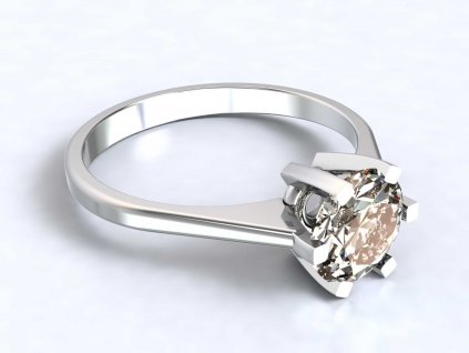 Prsten z bílého zlata s výrazným zirkonem - 3Dstyl 30990101