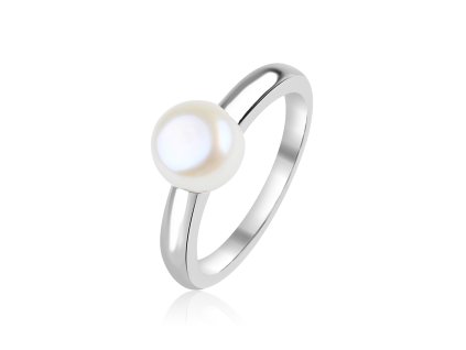 Jemný stříbrný prsten s perlou - Meucci SP107R