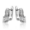 Stříbrné náušnice s velkým zirkonem a drobnými zirkony okolo - Meucci SS114E