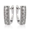 Stříbrné náušnice s pěti zirkony a se zirkony po stranách - Meucci SE115