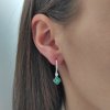Stříbrné náušnice se smaragdovou ozdobou a zirkony - Meucci SE058/02