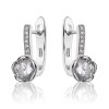 Stříbrné náušnice s drobným zirkonovým zdobením - Meucci SS192E