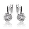 Náušnice ze stříbra zdobené velkým zirkonem a zirkony okolo - Meucci SS218E