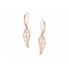 Rose gold náušnice s andělskými křídly a zirkony s klasickým patentem - Meucci SLE041