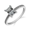 Stříbrný prsten s obdélníkovým zirkonem - Meucci SR050