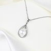 Stříbrný náhrdelník s velkou perlou v kapce zdobené zirkony - Meucci SP99N