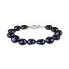 Náramek z černých říčních perel - Meucci SPS022B