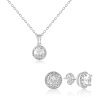Stříbrná sada náušnic a náhrdelníku s kulatým zirkonem - Meucci SS355S