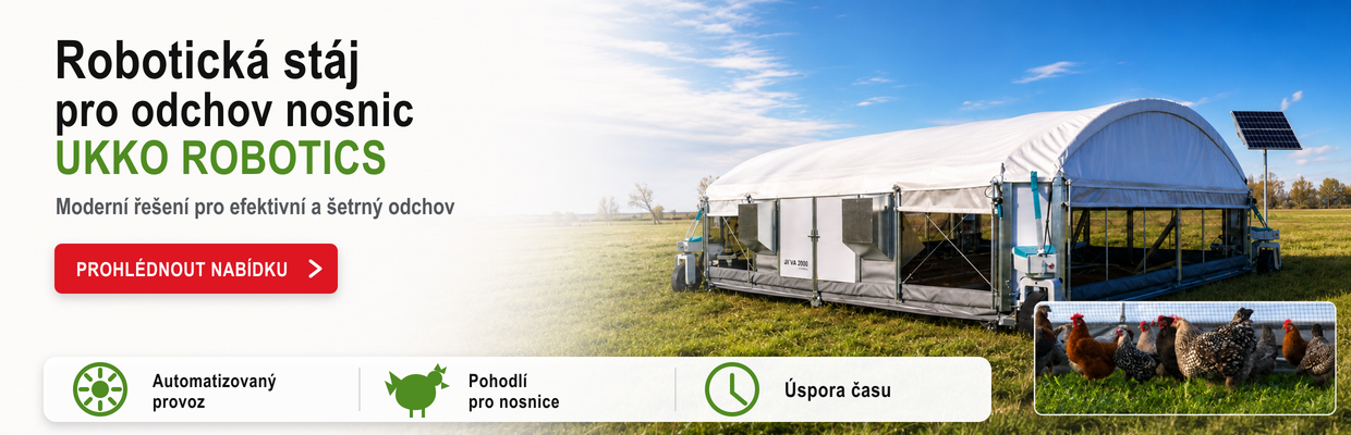 Robotické stáje pro odchov nosnic