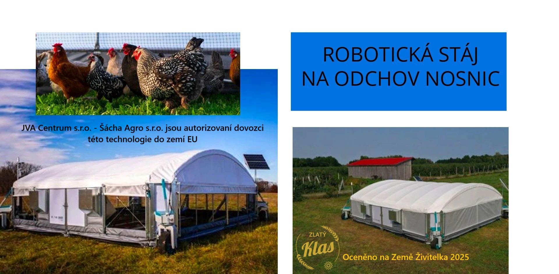 Robotické stáje pro odchov nosnic