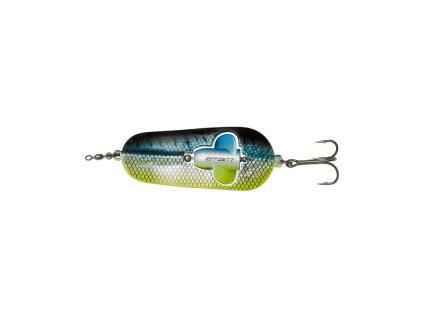 DAM Effzett Třpytka Rattlin´ Spoon 8cm 40g Blue & Chartreuse UV