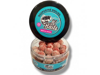 JV Baits Rozpustné Boilies Mléčná Jahoda 300ml