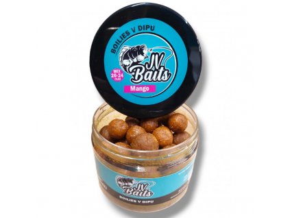 JV Baits boilies v dipu mango 500ml mix 20/24mm