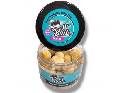 JV Baits Rozpustné Boilies Mléčné Mango 500ml 20/24mm