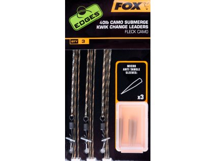 Fox Hotové Montáže Edges Camo Submerge leaders Kwik Change - 40lb