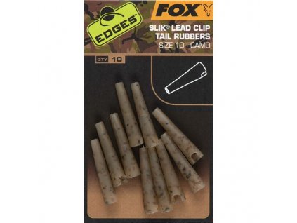 fox prevleky edges camo silk lead clip tail rubbers 10 ks velikost 10
